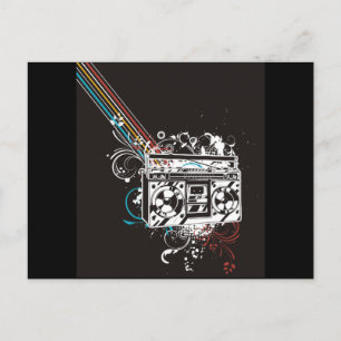 Cartão Postal Boombox Boom Box Ghetto Blaster Jambox