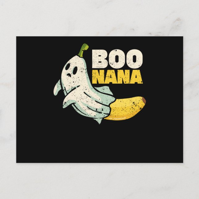 Cartão Postal Boonana Cute ghost banana Halloween (Frente)