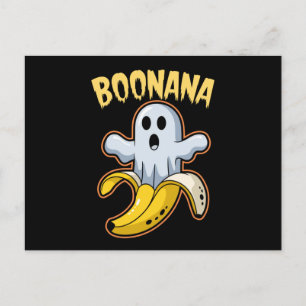 Cartão Postal Boonana Fantasma Bonito Banana Halloween