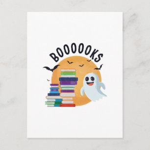 Cartão Postal Boooooks Halloween, Booooks Cute Halloween