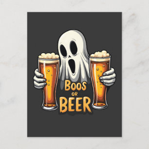 Cartão Postal Boos Ou Beer Engraçado Oktoberfest Halloween Ghost