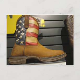 Cartão Postal Boot do Cowboy Patriótico