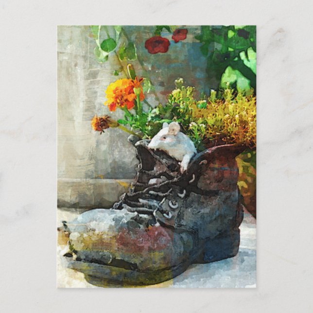 Cartão Postal Boot With Flowers - Cartão-postal de Impressão de  (Frente)