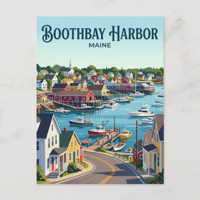 Cartão Postal Boothbay Harbor EUA (Frente)