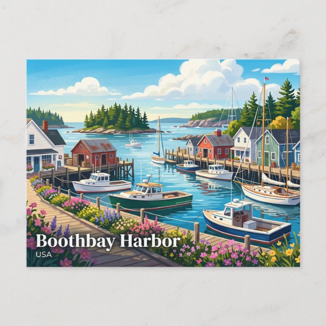 Cartão Postal Boothbay Harbor EUA (Frente)