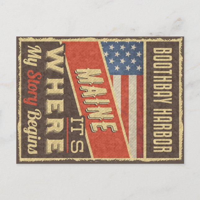 Cartão Postal Boothbay Harbor Maine (Frente)