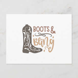 Cartão Postal Boots and Bling