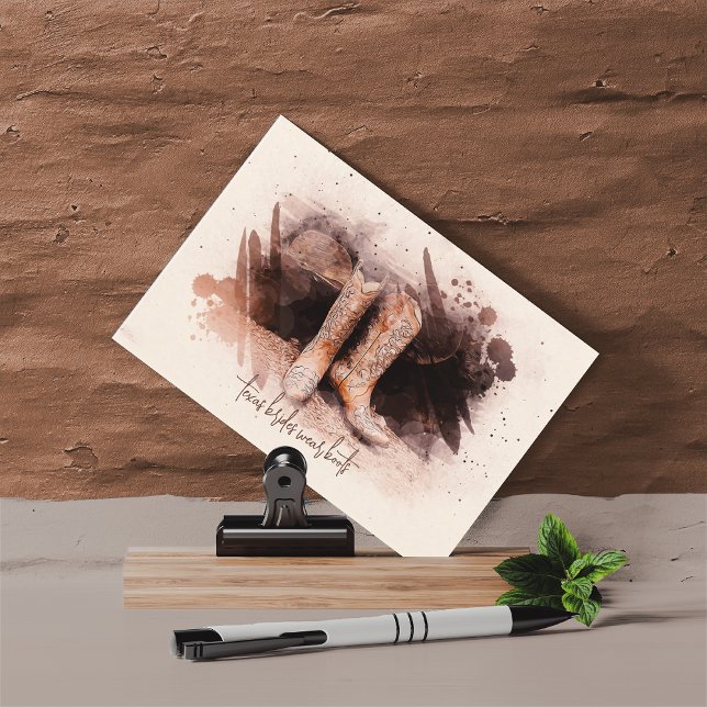 Cartão Postal Boots pelo Woodpile Watercolor (Criador carregado)