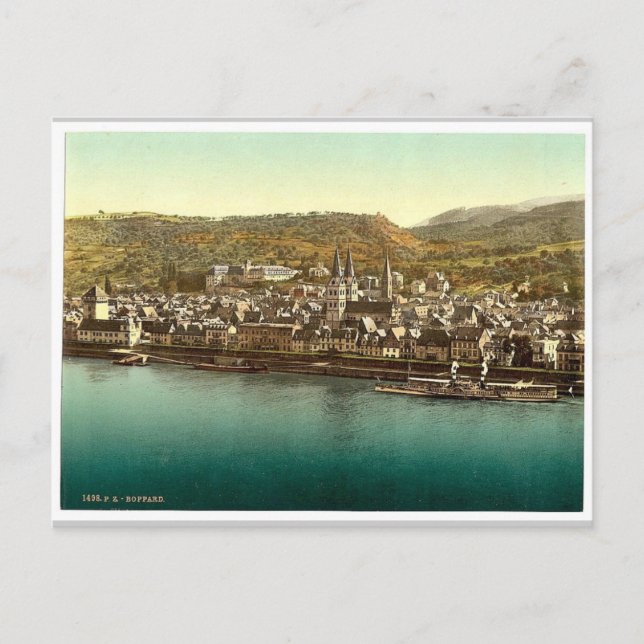 Cartão Postal Boppard, Reno, Alemanha Rara Fotochrom (Frente)