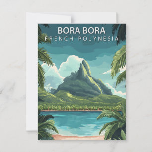 Cartão Postal Bora Bora Polinésia Francesa Viagem Vintage