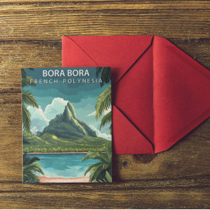 Cartão Postal Bora Bora Polinésia Francesa Vintage Tropical