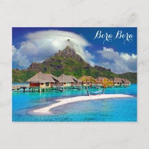 Cartão Postal Bora Bora Tropical Island Beach Ocean