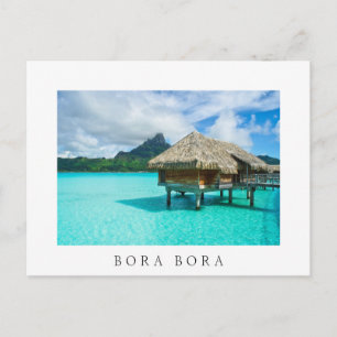 Cartão Postal Bora Bora Tropical sobre-água bangalô em lagoa