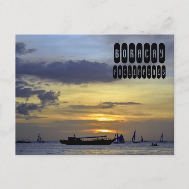 Cartão Postal Boracay Beach Filipinas (Frente)