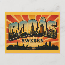 Cartão Postal Borås Suécia Têxtil & Zoológico