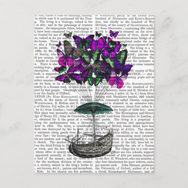 Cartão Postal Borboleta 2 Roxo e Verde (Frente)