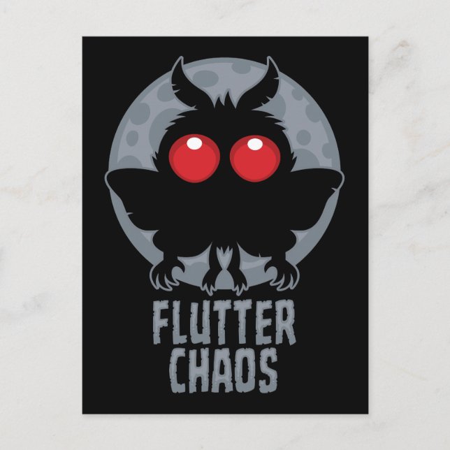 Cartão Postal Borboleta Caos Mothman Lenda Críptica (Frente)