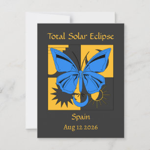 Cartão Postal Borboleta de Eclipe Solar Total Personalizada