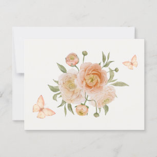 Cartão Postal Borboleta de flor minimalista