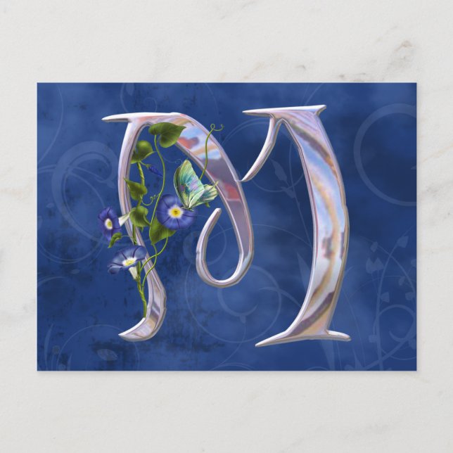 Cartão Postal Borboleta do precioso M Inicial (Frente)