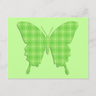 Cartão Postal Borboleta em impressão de papel de parede - verde