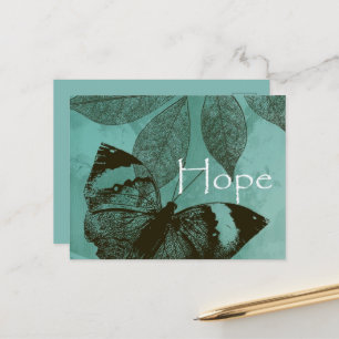 Cartão Postal Borboleta Esperança Inspiradora Verde