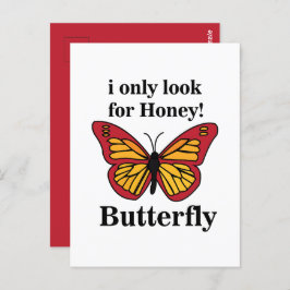 Cartão Postal Borboleta Eu Só Procuro Mel Borboleta