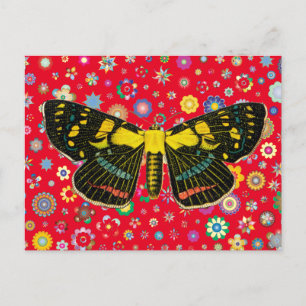 Cartão Postal borboleta flores natureza vida selvagem arte verme
