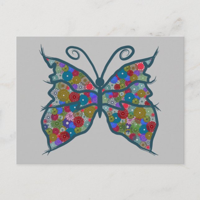 Cartão Postal Borboleta - Mandala. "Continue Criando" - Coleção. (Frente)