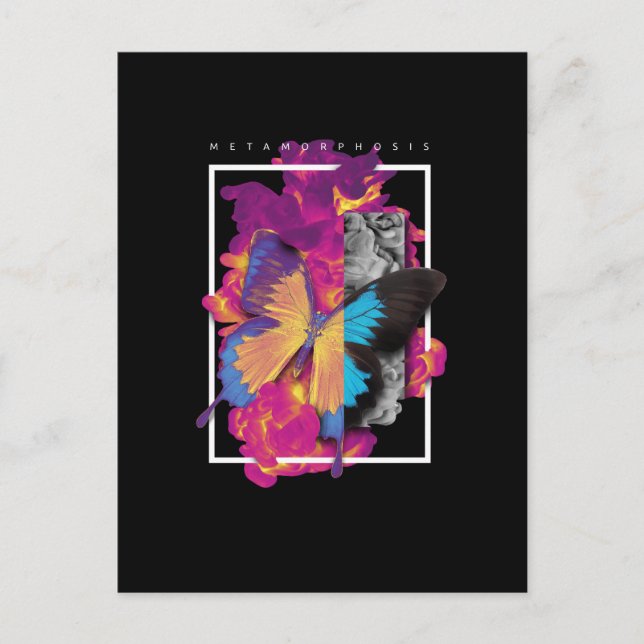 Cartão Postal Borboleta Metamorfose (Frente)