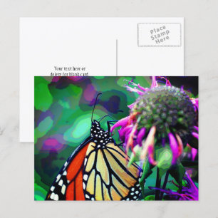 Cartão Postal Borboleta Na Flor Arte Da Natureza Personalizada