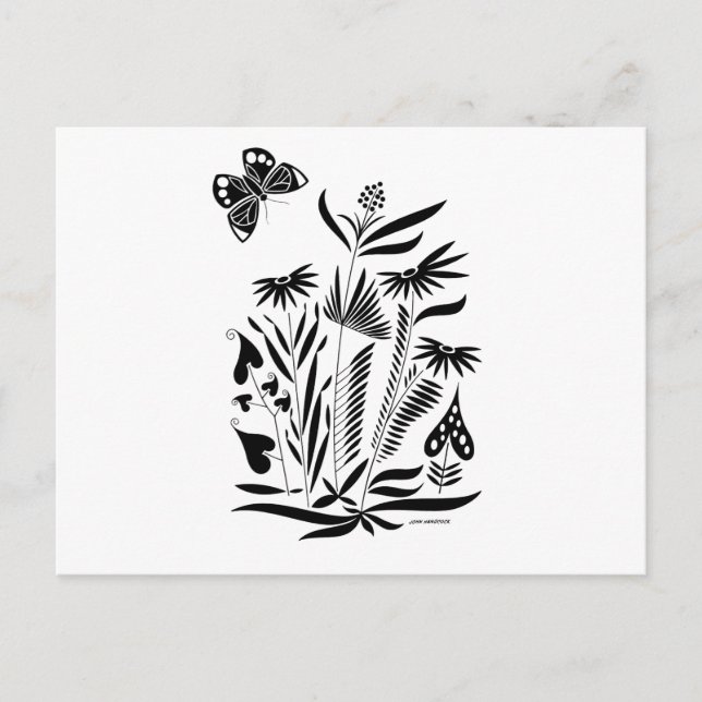 Cartão Postal Borboleta na grama (Frente)