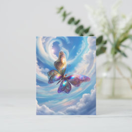 Cartão Postal Borboleta Nas Nuvens