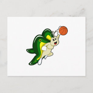 Cartão Postal Borboleta nos Esportes de Basquetebol