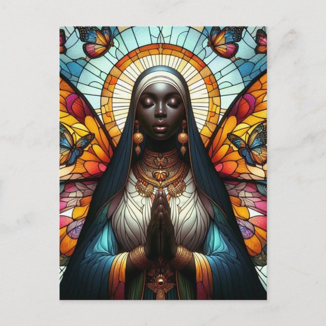 Cartão Postal Borboleta Nun Vidro Arrumado (Frente)