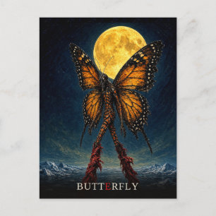 Cartão Postal Borboleta Pernas Brilhantes gótico Surrealista