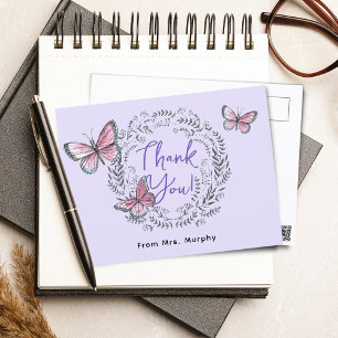 Cartão Postal Borboleta Professora Obrigada