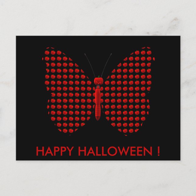 Cartão Postal Borboleta Red Halloween (Frente)