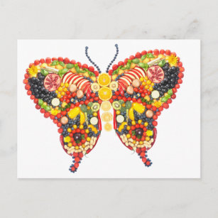 Cartão Postal borboleta veggieart