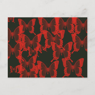 Cartão Postal borboleta vermelha do fundo da noite escura