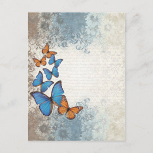 Cartão Postal Borboletas azuis