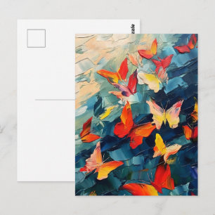 Cartão Postal Borboletas em Movimento – Voo Abstrato Expressivo