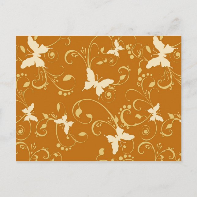 Cartão Postal Borboletas Florais 10% fora da venda (Frente)