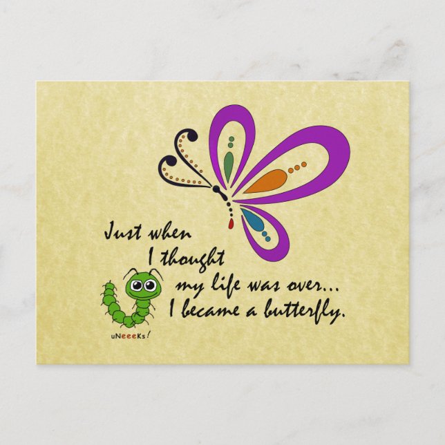 Cartão Postal Borboletas Novos Começos (Frente)