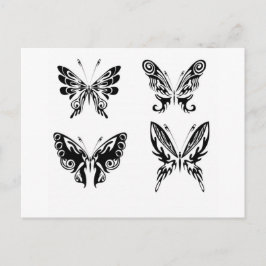 Cartão Postal Borboletas Pretas E Brancas