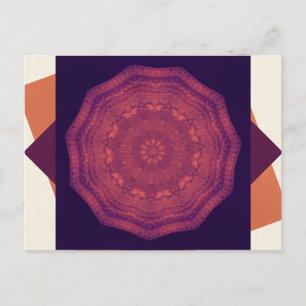Cartão Postal Borboletas Púrpuras do Sol Caleidoscópio Mandala