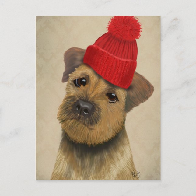 Cartão Postal Borda com capacete vermelho (Frente)