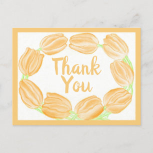 Cartão Postal Borda das Tulipas de Pêssego ~Cartões de agradecim