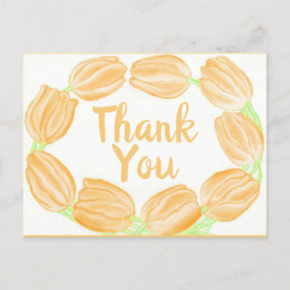 Cartão Postal Borda das Tulipas de Pêssego ~Cartões de agradecim