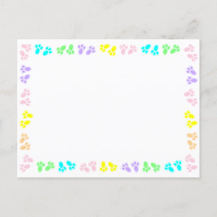 Cartão Postal Borda Personalizada De Pés De Coelhinho De Páscoa